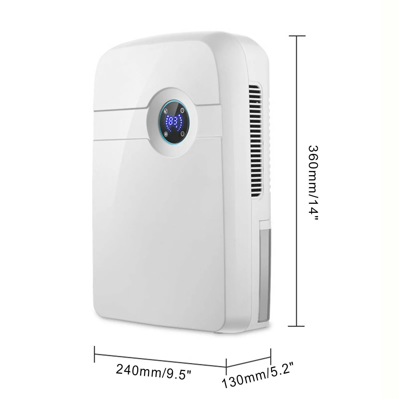 2.5L Remote Control Bedroom Dehumidifier Mini Home Air Dryer Damp Moisture Free