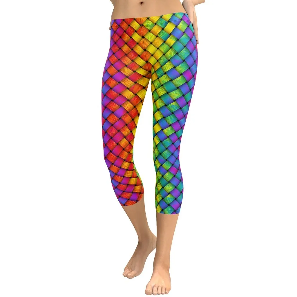 3D Rainbow Pattern Capris