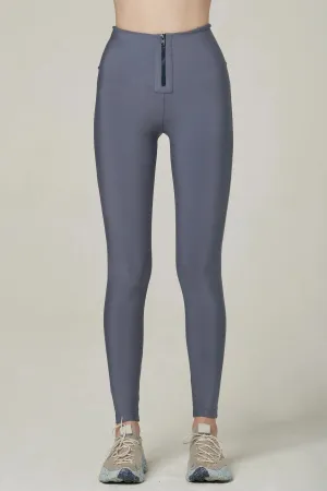 925 Fit Women's Case Closed High Rise Zippered Leggings - Blu-S Steel Blue