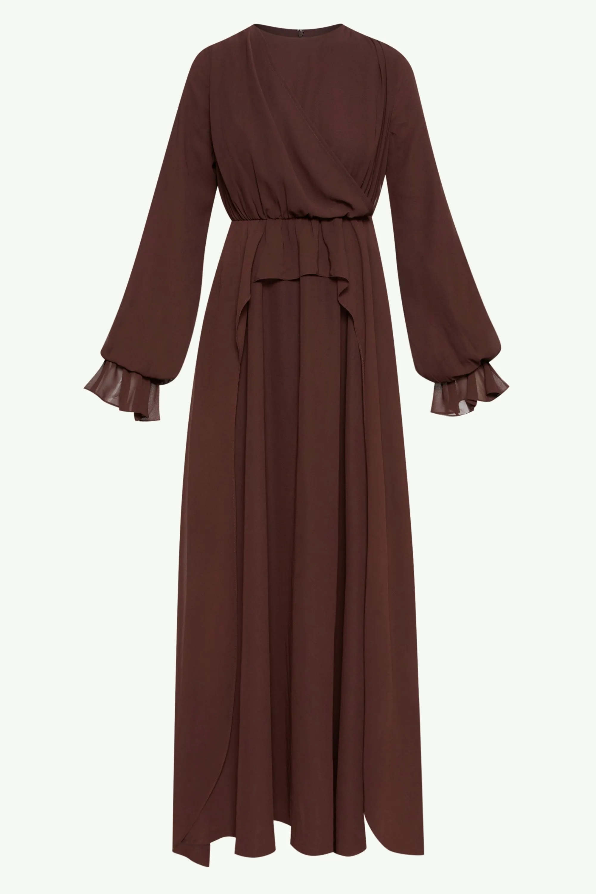 Aara Chiffon Maxi Dress - Chocolate