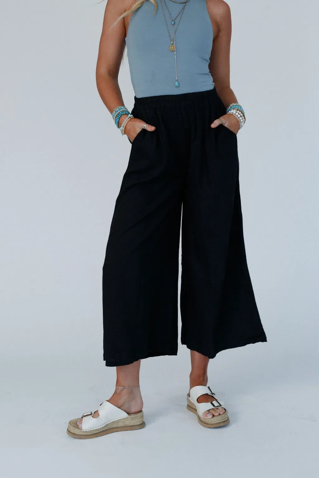 As You Wish Wide Leg Pants - Black