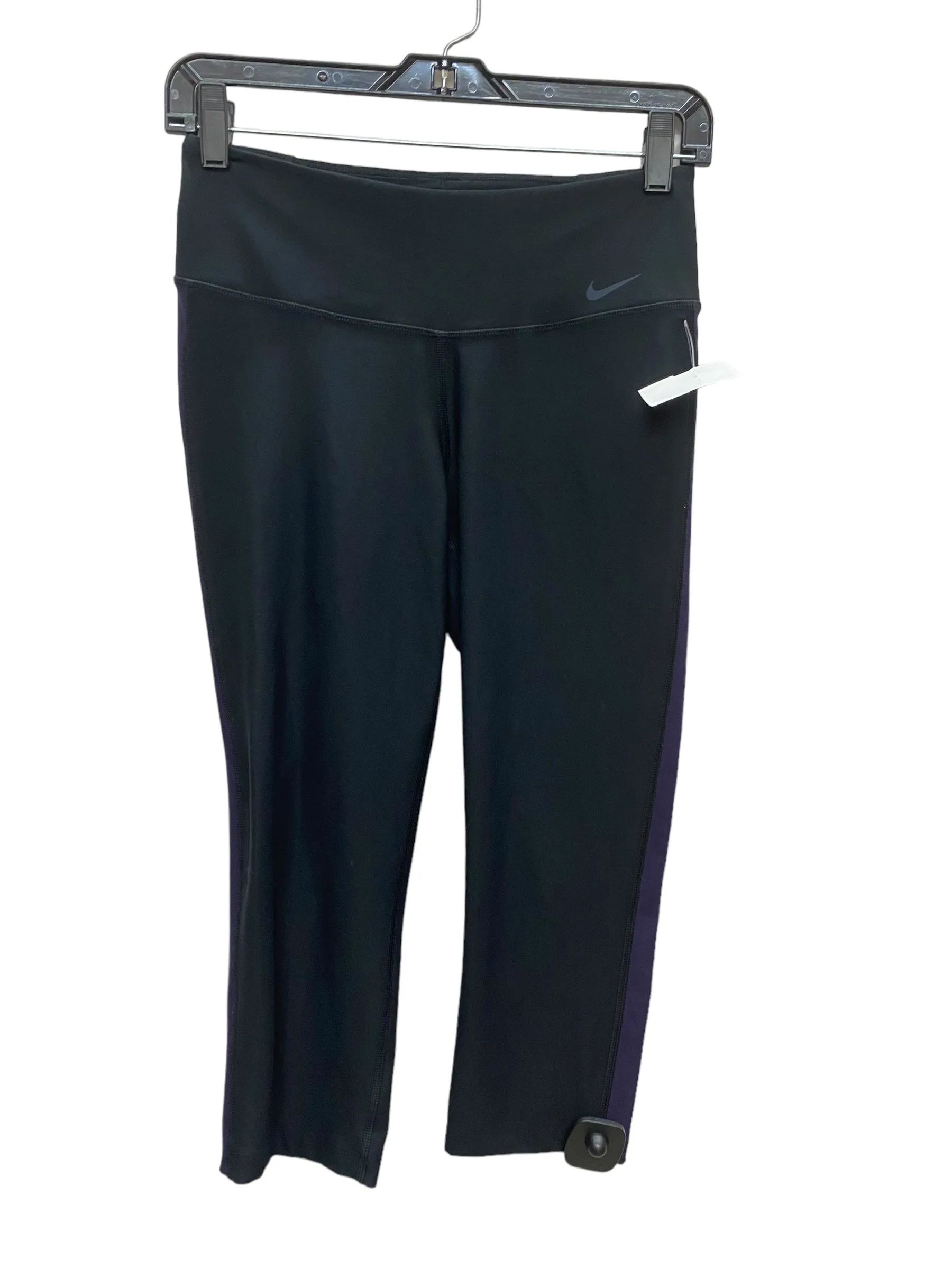 Athletic Leggings Capris By Nike Apparel In Black & Purple, Size: S