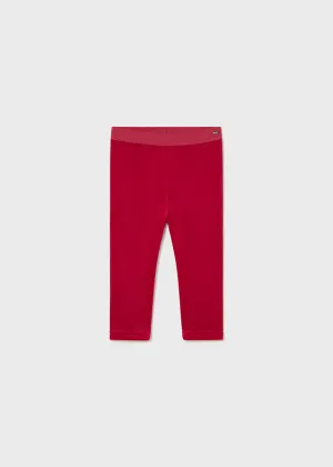 Baby Girls Velvet Stretch Leggings | Red