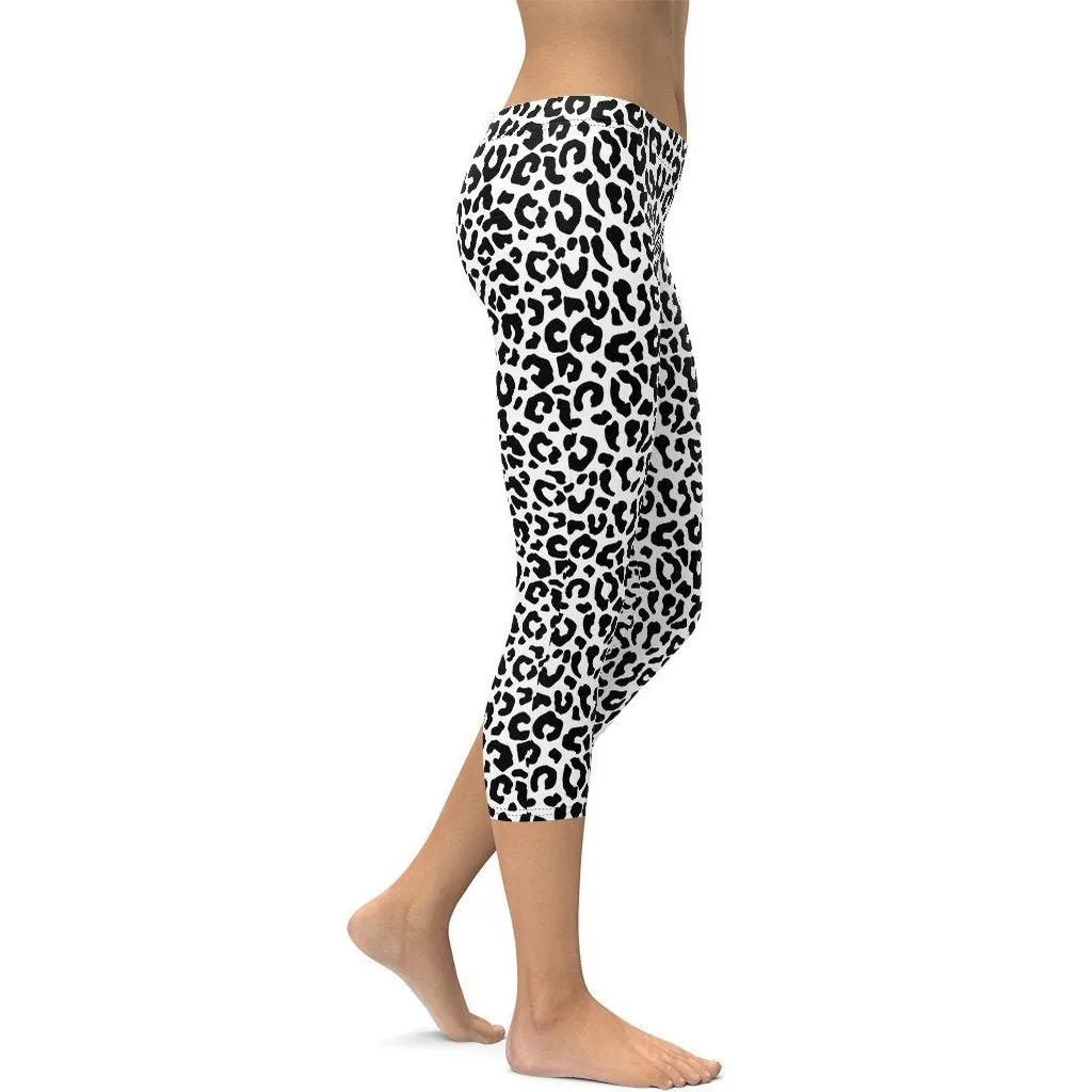 Black & White Leopard Capris