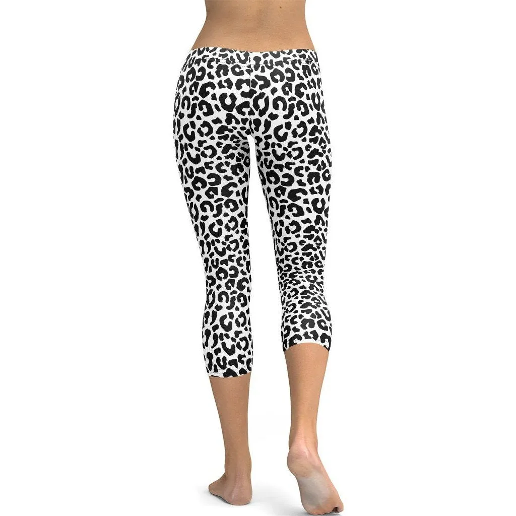 Black & White Leopard Capris