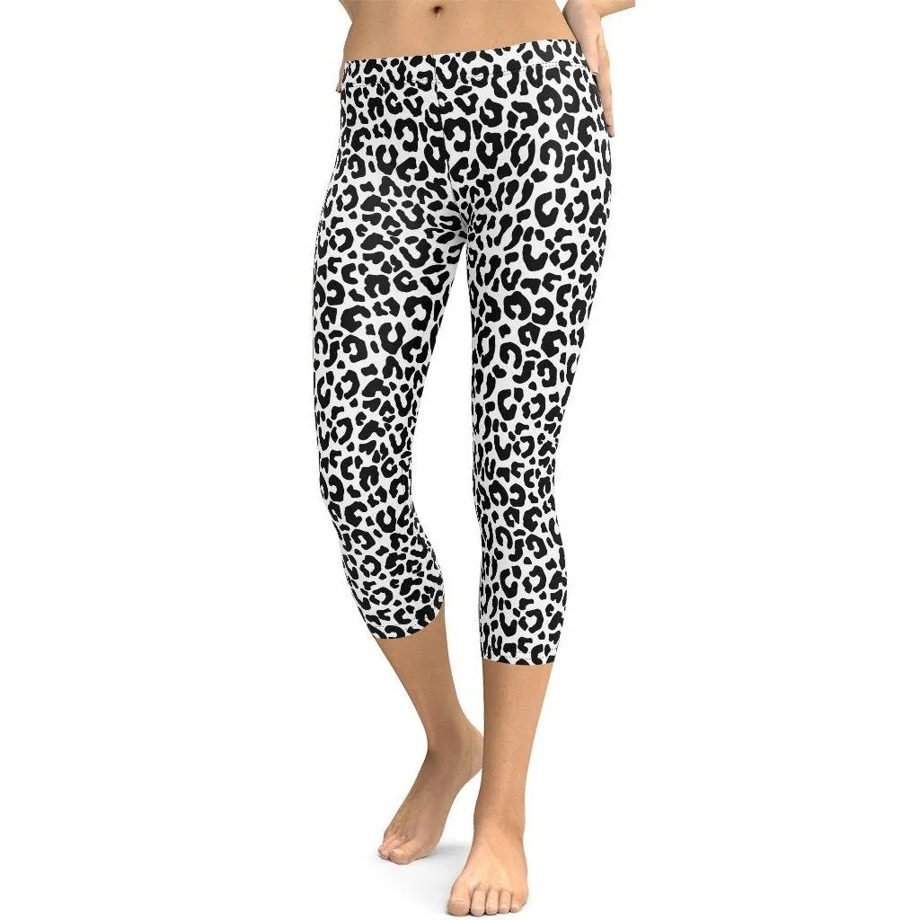 Black & White Leopard Capris