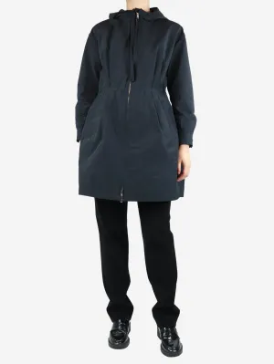 Black hooded parka - size UK 8