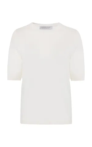 Brunner Knit T-Shirt in Ivory Cashmere Silk