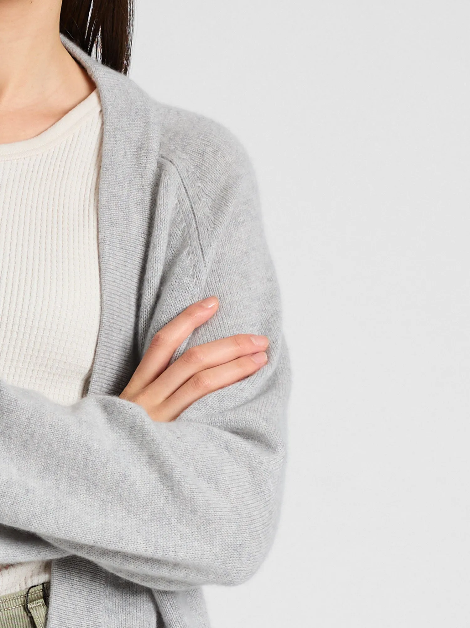 Cashmere cardigan "Solveig" - light grey