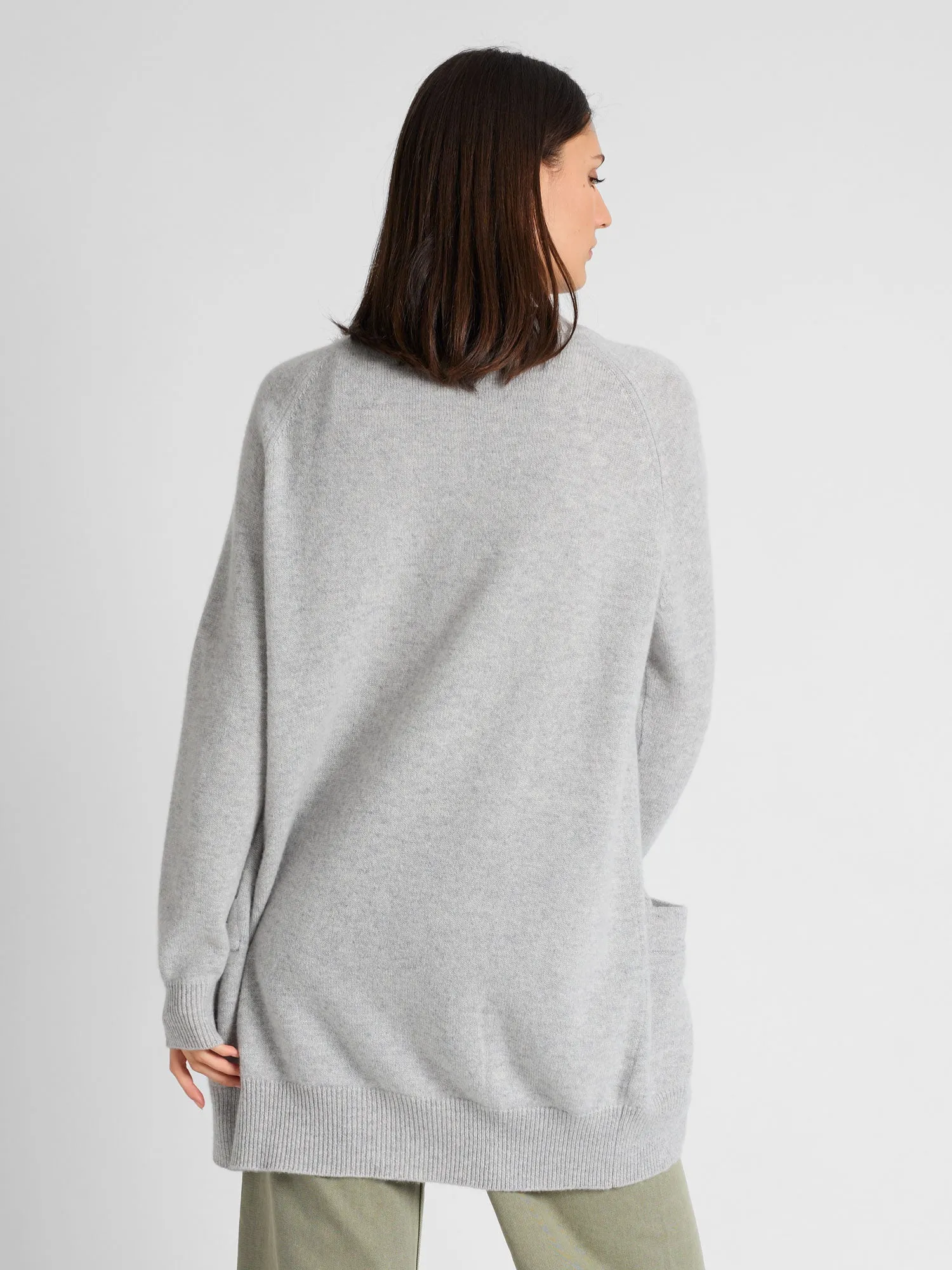 Cashmere cardigan "Solveig" - light grey