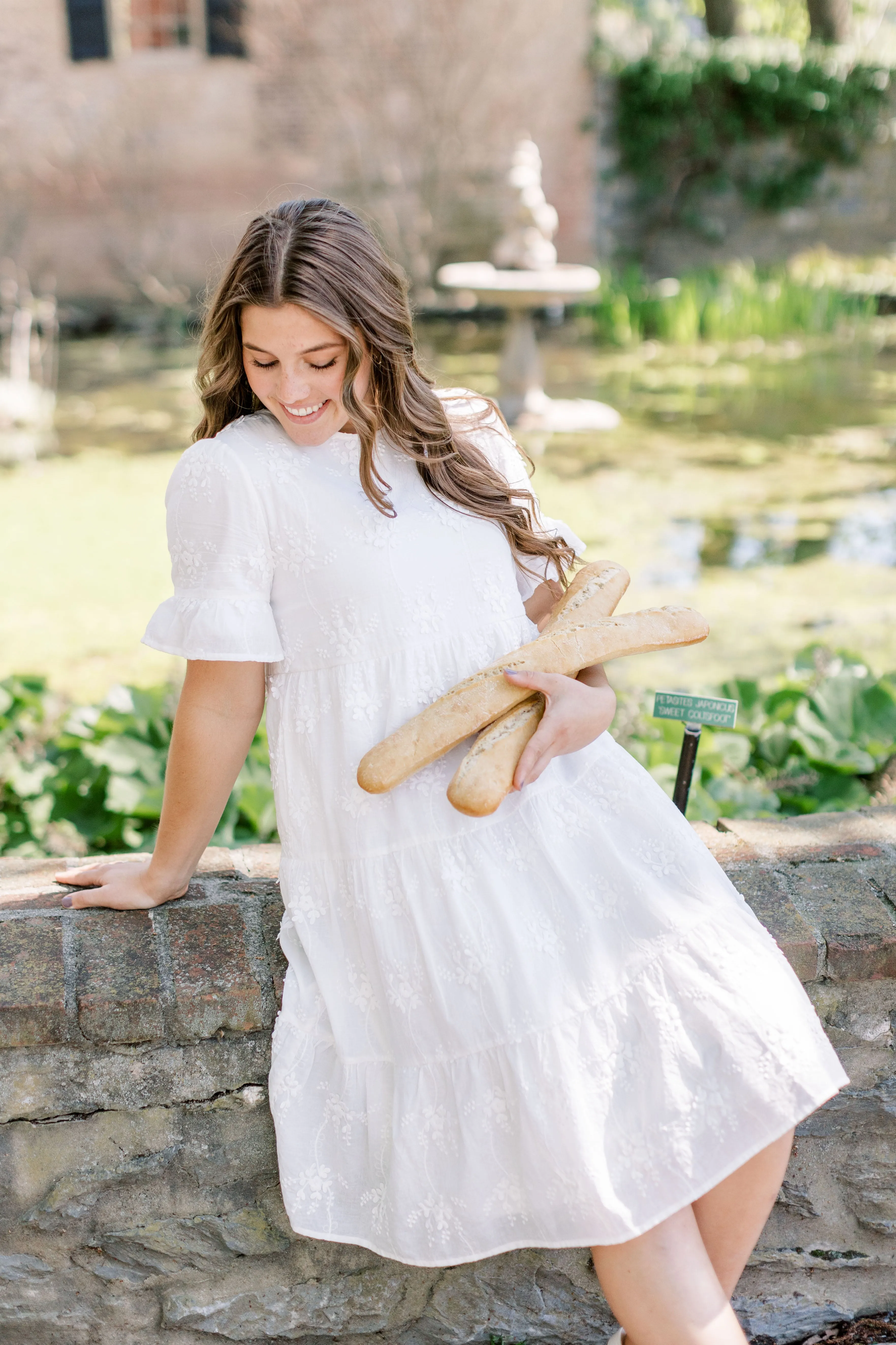 'Cherie' Textured Eyelet Midi Dress in Ivory FINAL SALE