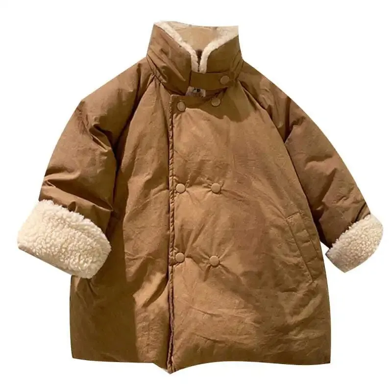 Cozy Wool Turtle Neck Parka for Kids