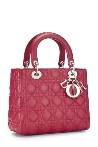 Dior,  Pink Cannage Quilted Lambskin Lady Dior Medium, Pink