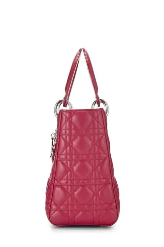 Dior,  Pink Cannage Quilted Lambskin Lady Dior Medium, Pink