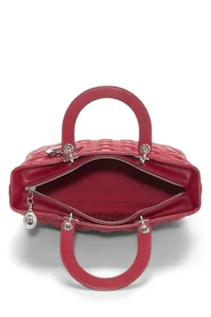 Dior,  Red Cannage Quilted Lambskin Lady Dior Large, Red