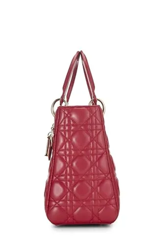 Dior,  Red Cannage Quilted Lambskin Lady Dior Medium, Red