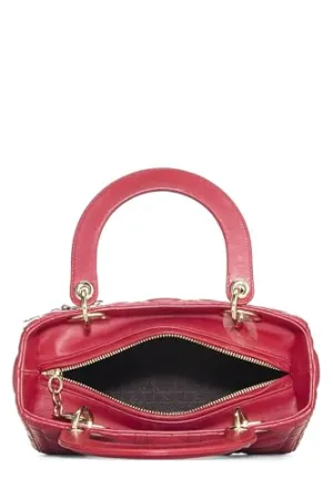 Dior,  Red Cannage Quilted Lambskin Lady Dior Medium, Red