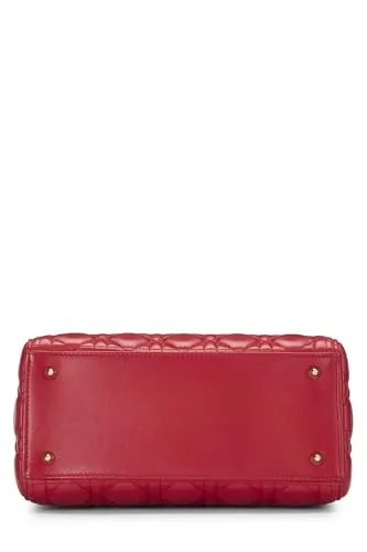 Dior,  Red Cannage Quilted Lambskin Lady Dior Medium, Red