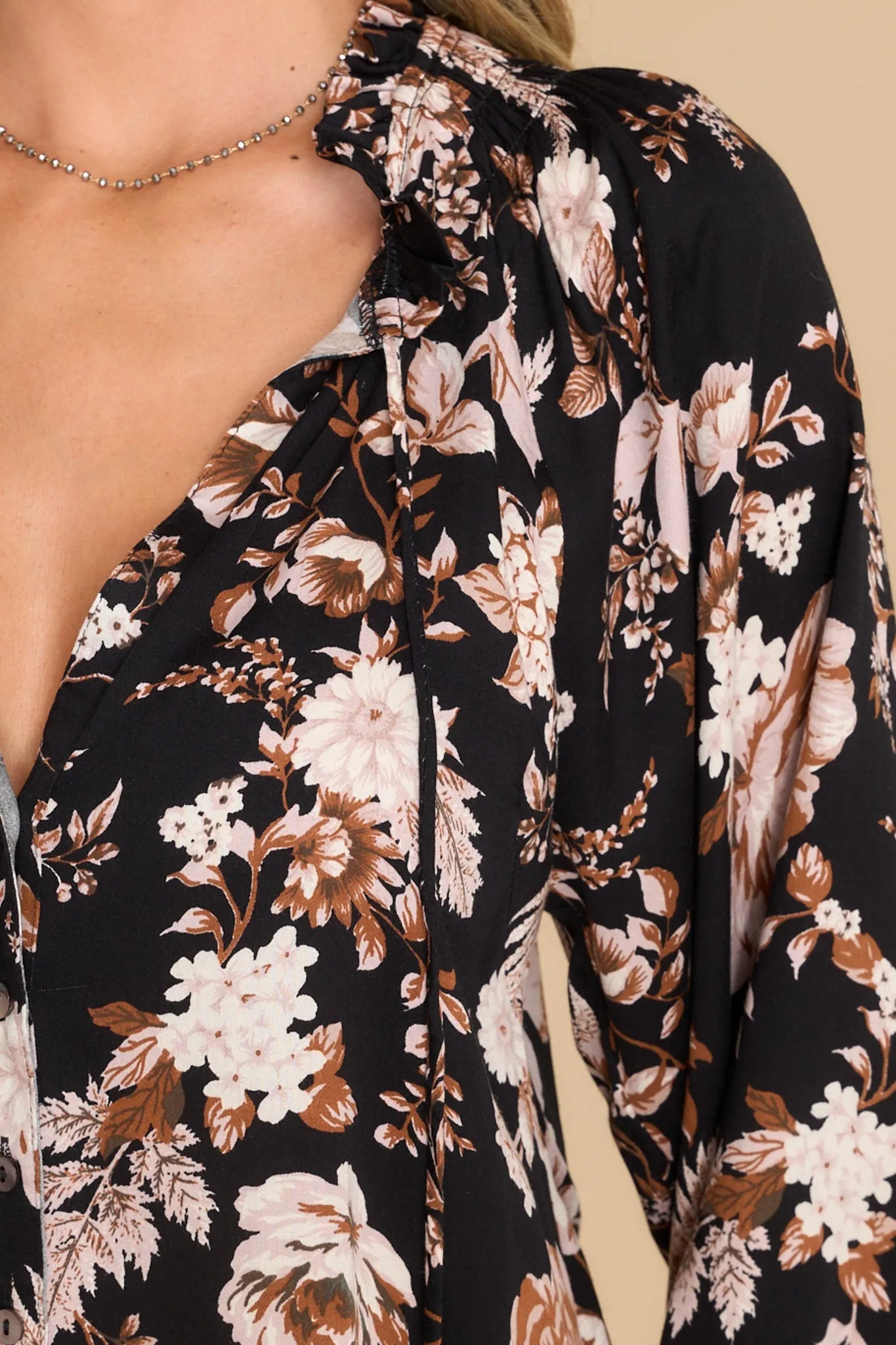 Display Of Affection Black Floral Top