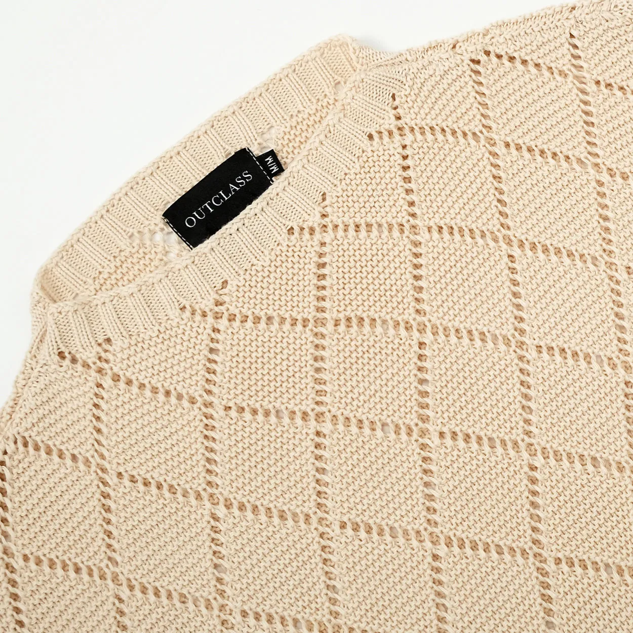 Ecru Crochet Crewneck