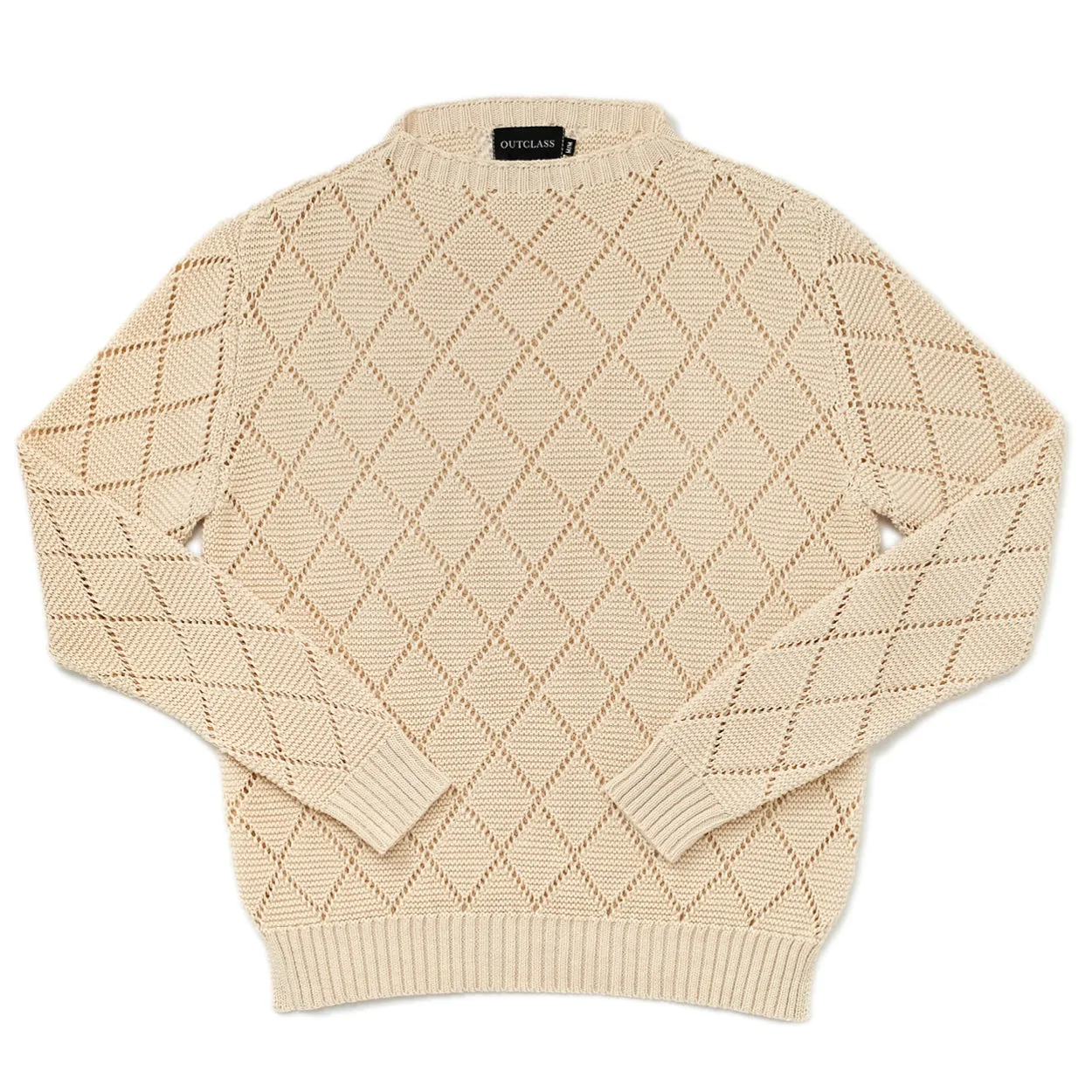 Ecru Crochet Crewneck