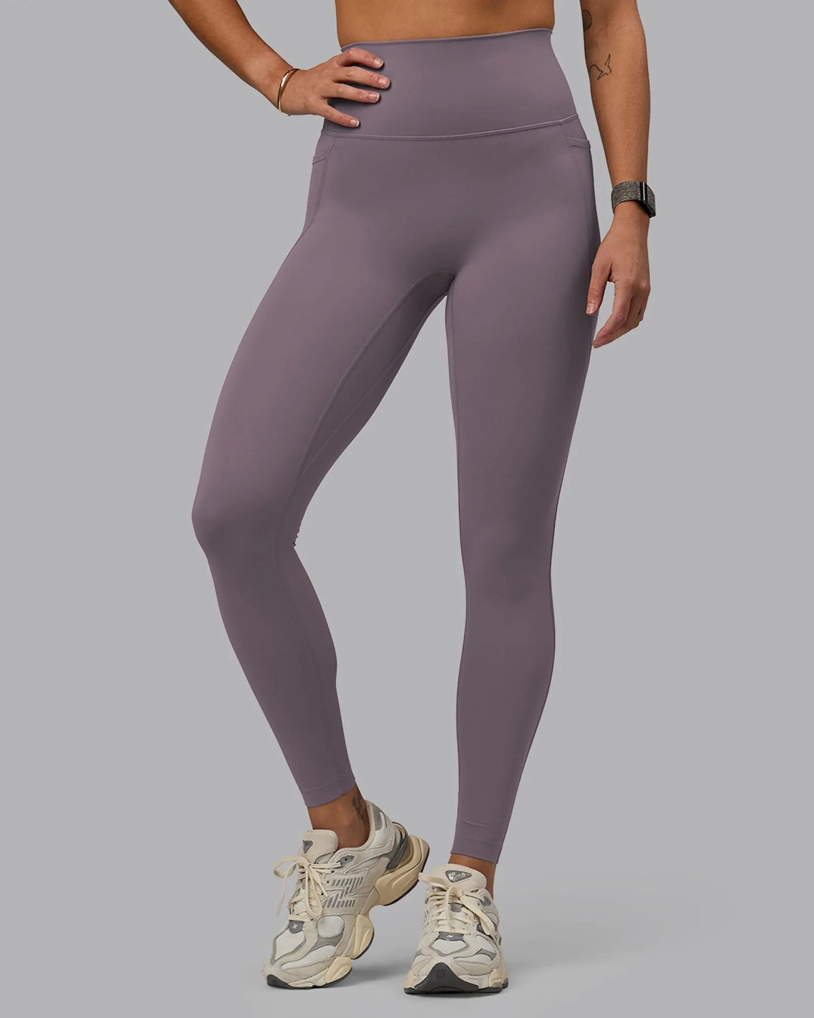 Elixir Full Length Leggings With Pockets - Purple Sage