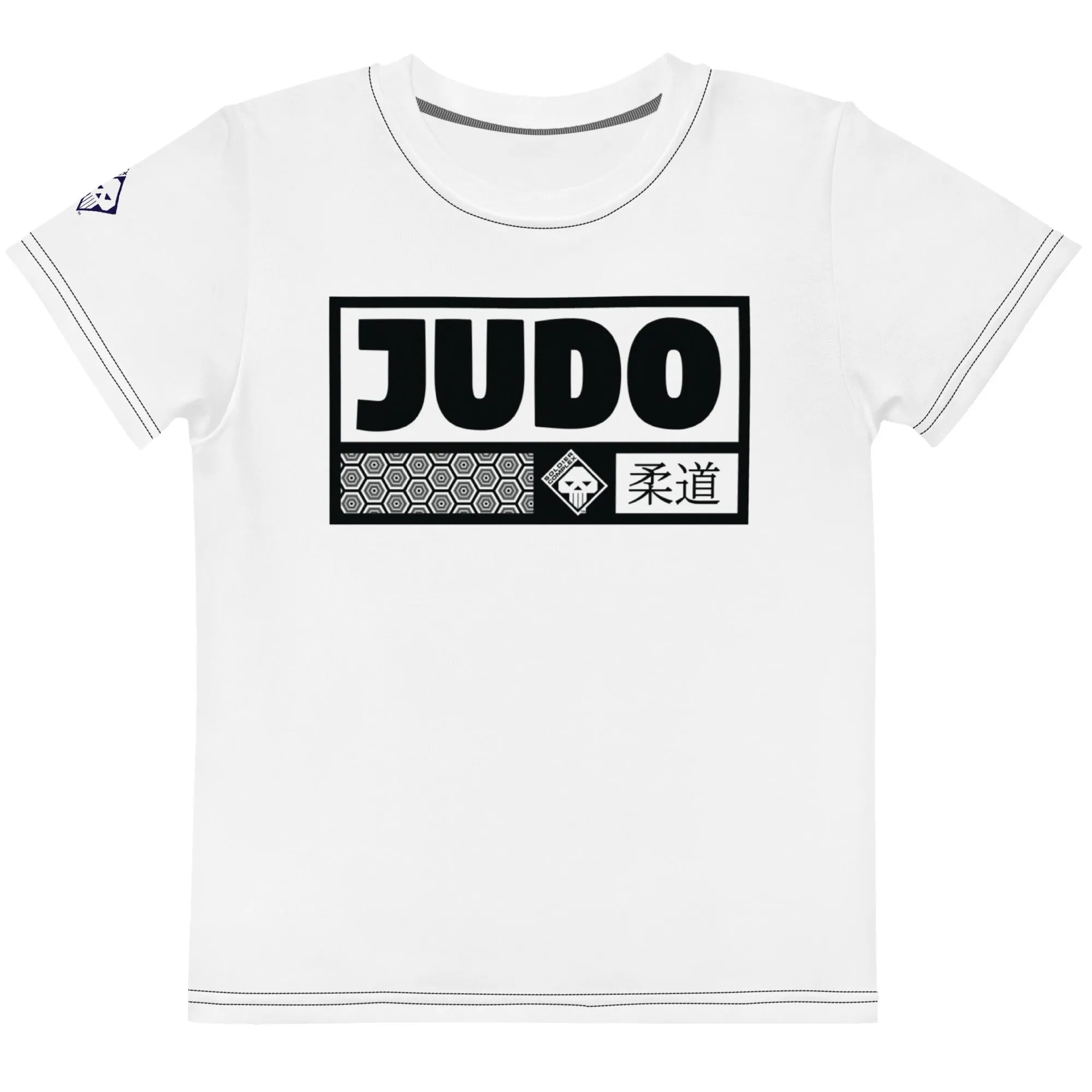 Fashionable Performance: Girl's Short Sleeve Judo Rash Guard - Snow