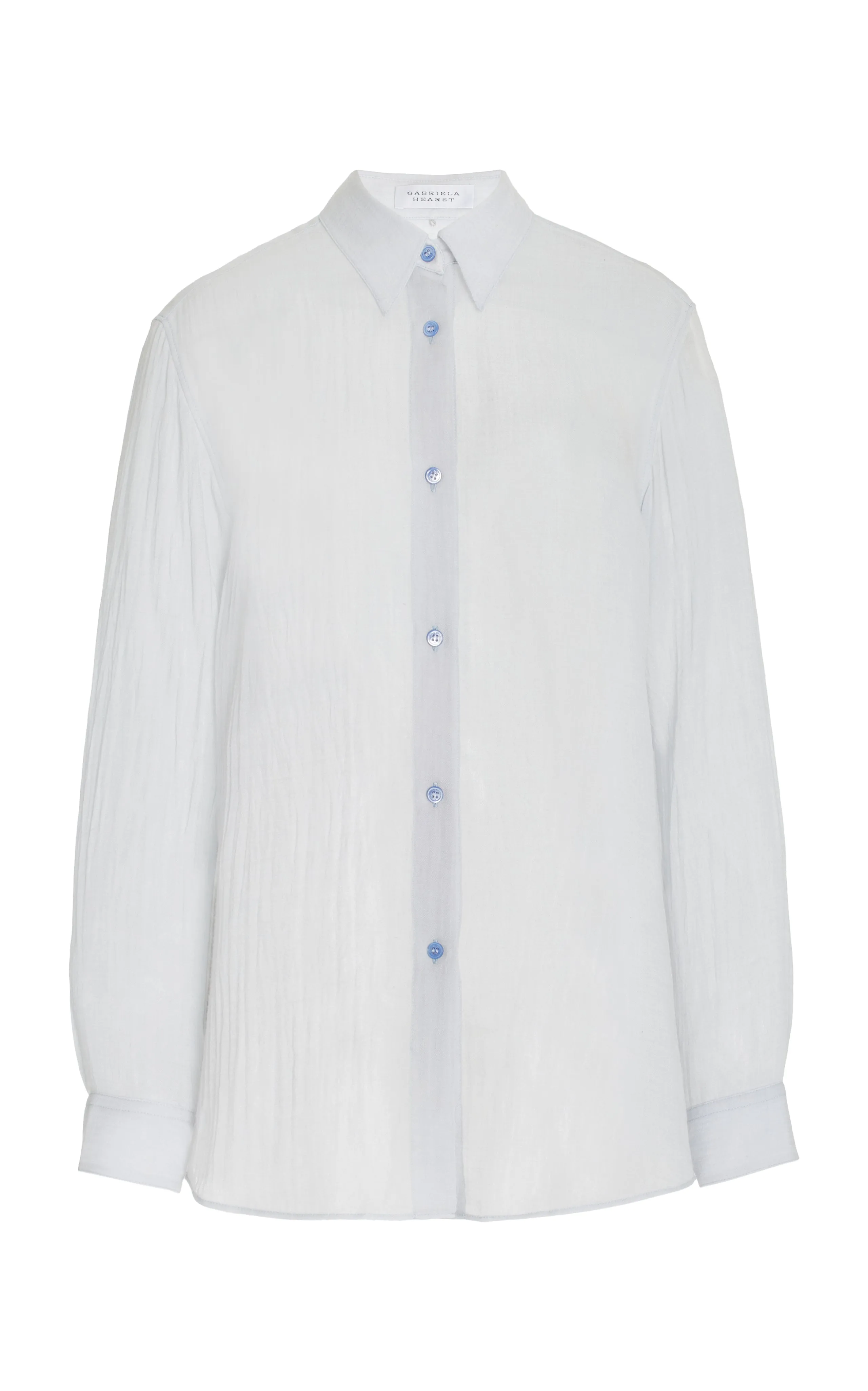 Ferrara Shirt in Light Blue Cashmere Silk Gauze