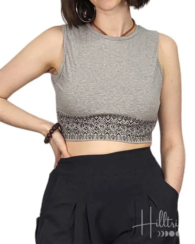 Grey Ada Crop Tank Top