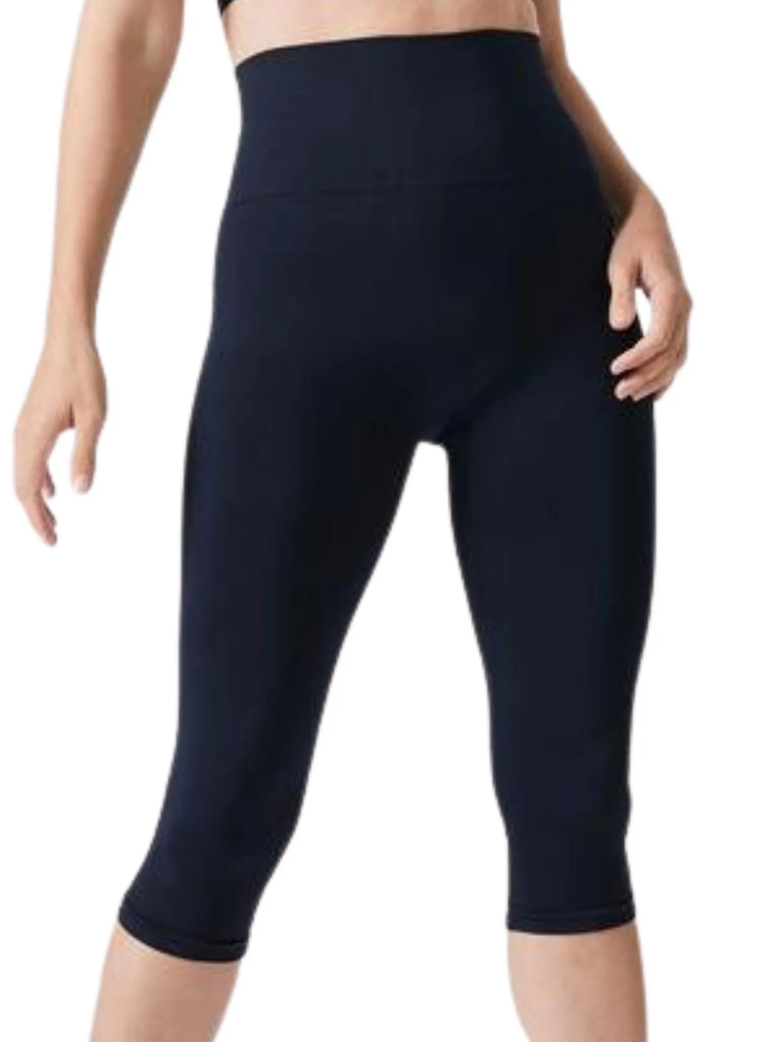 Hipster Postpartum Support Crop Leggings - Navy