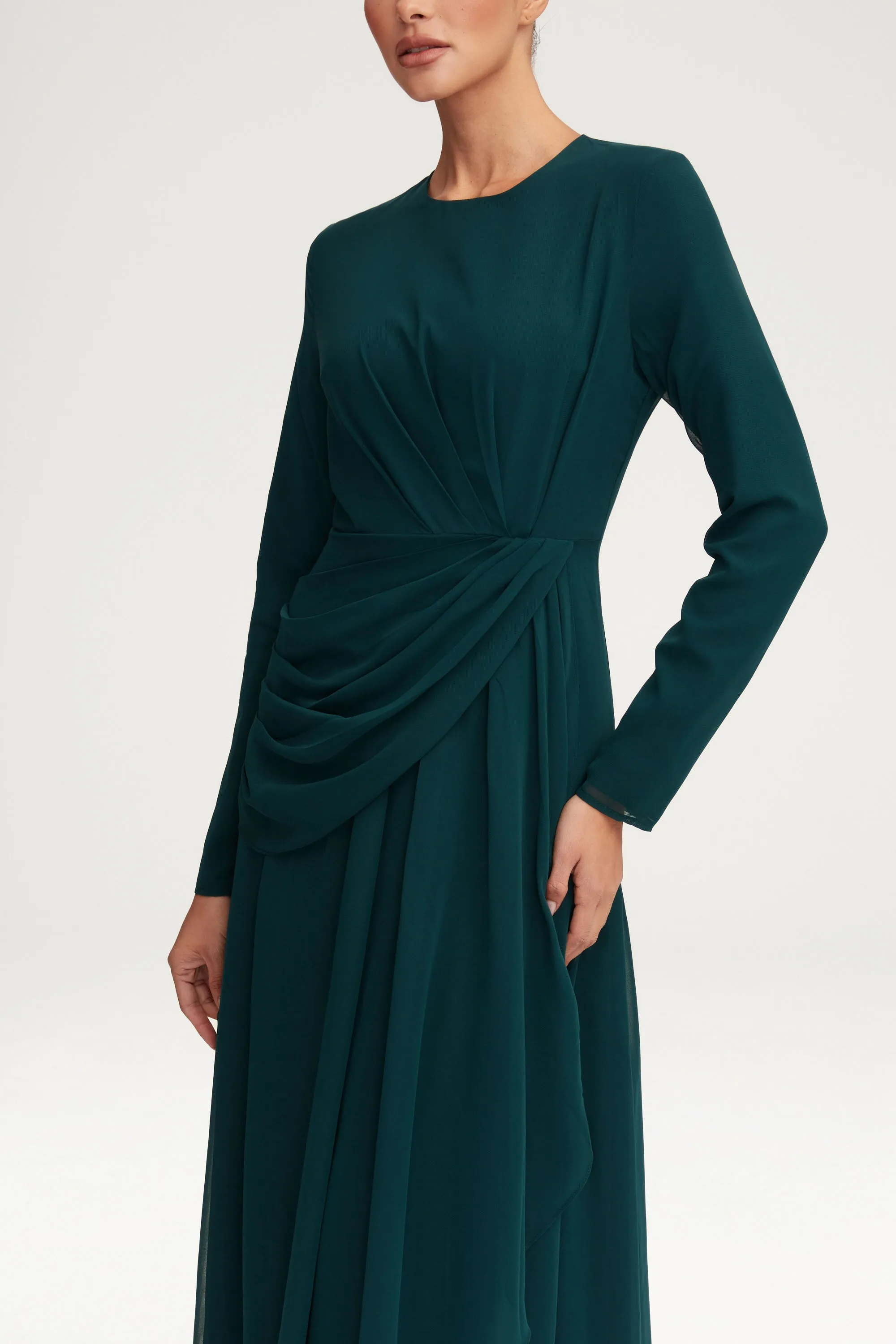 Huda Chiffon Maxi Dress - Teal