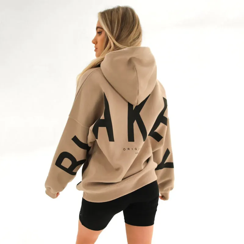 Loose Fit Hoodie with Big Thick Letters