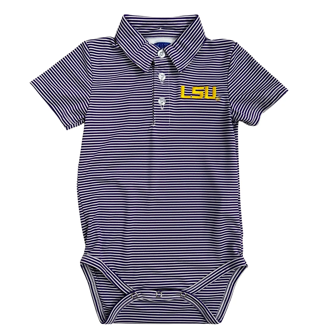 LSU Stripe Performance Onesie