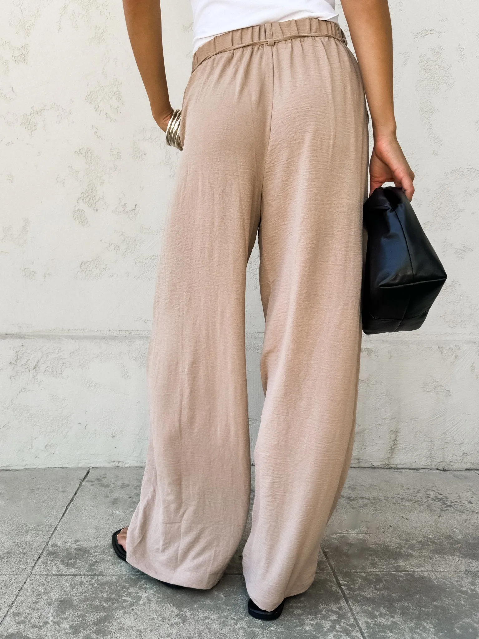 Marlena Flowy Pants in Taupe