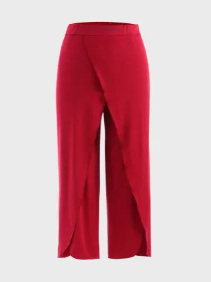 Midsize Ruffle Flowy High Split Pants