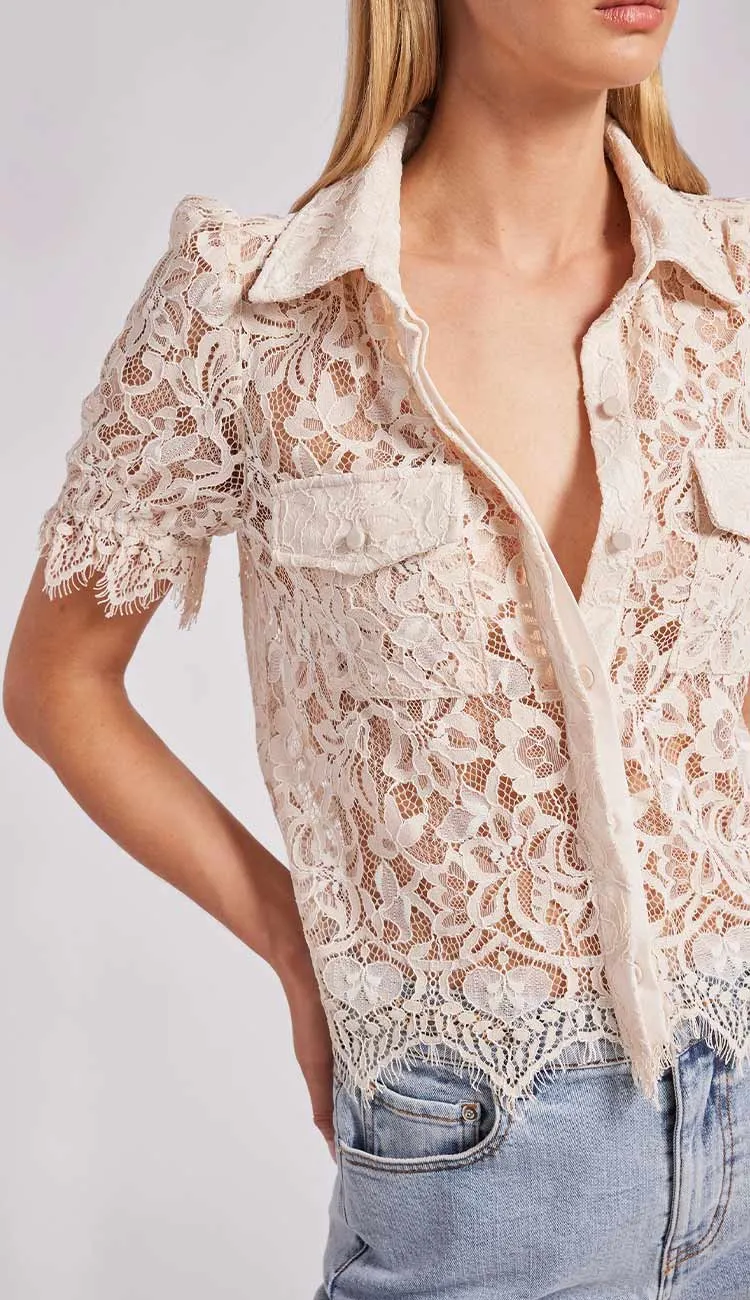 Mina Lace - Shirt French Beige