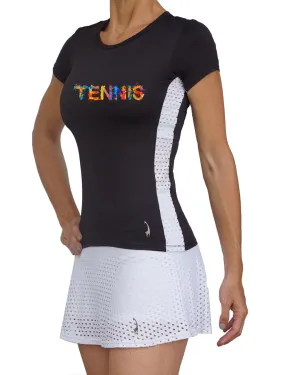 Modern Mesh Tennis Art Short Sleeves