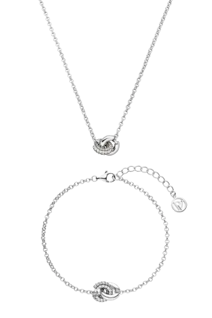 Pure Necklace & Bracelet Set Silver