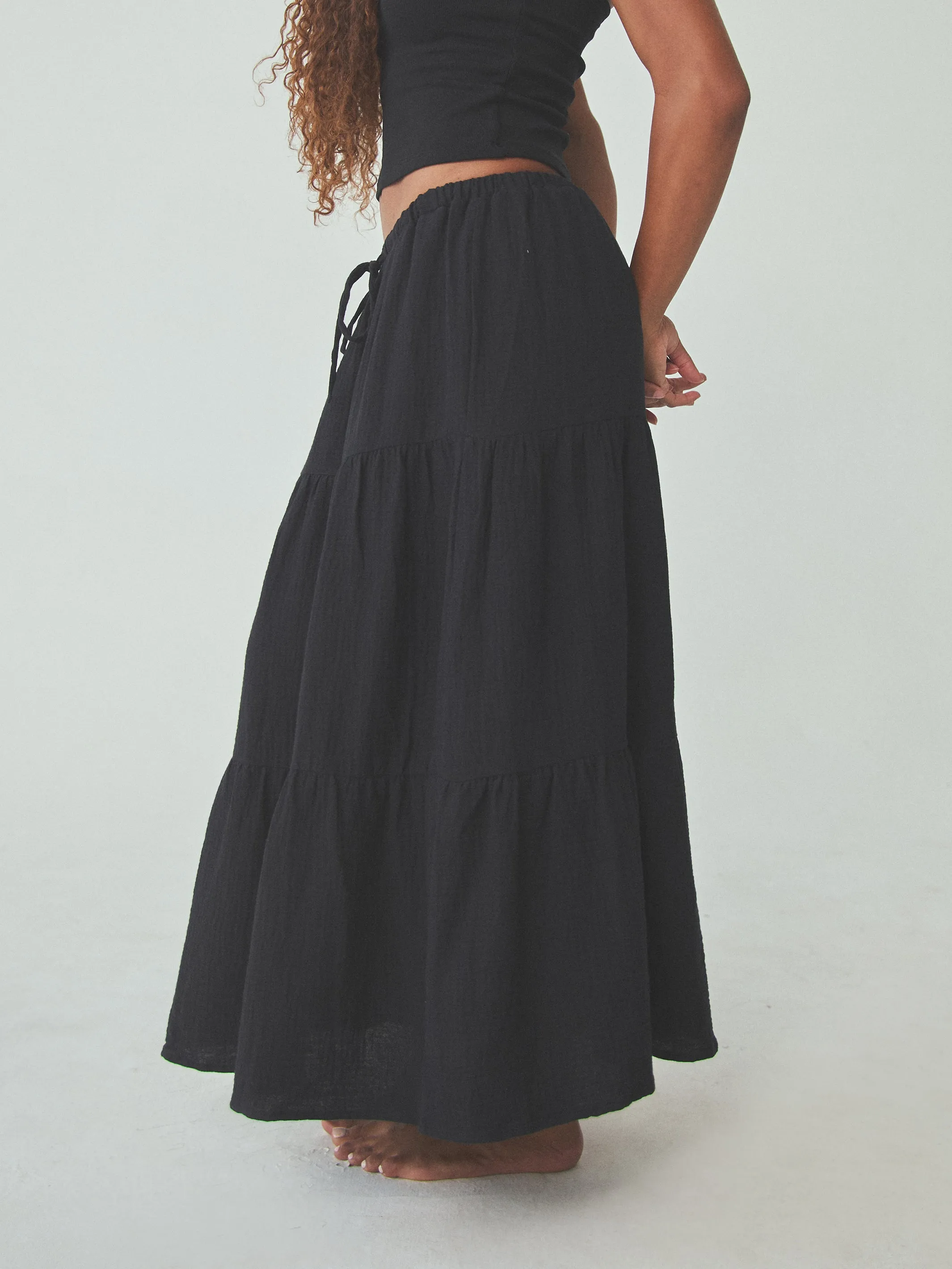 Tiered Cotton Skirt