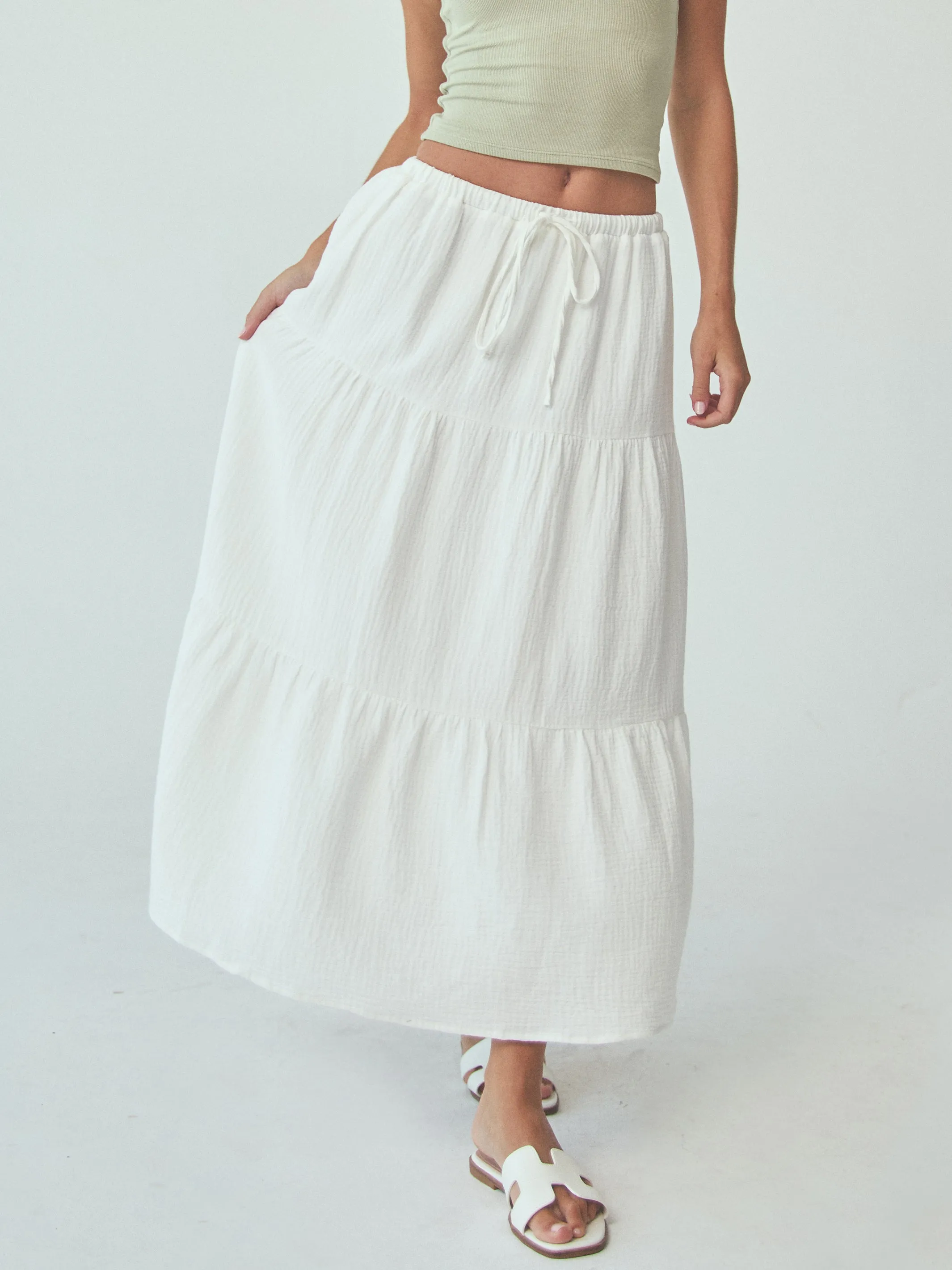 Tiered Cotton Skirt