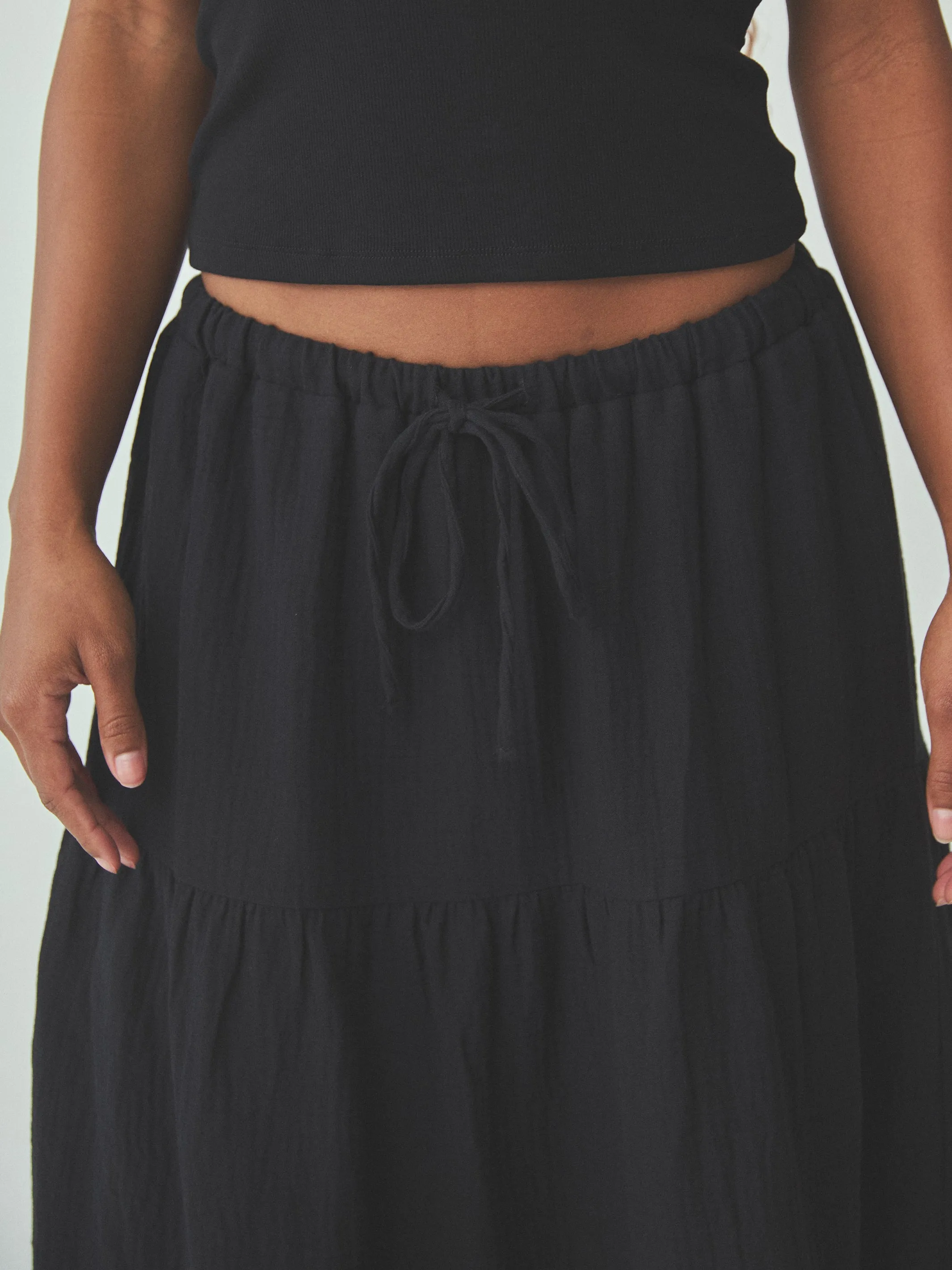 Tiered Cotton Skirt