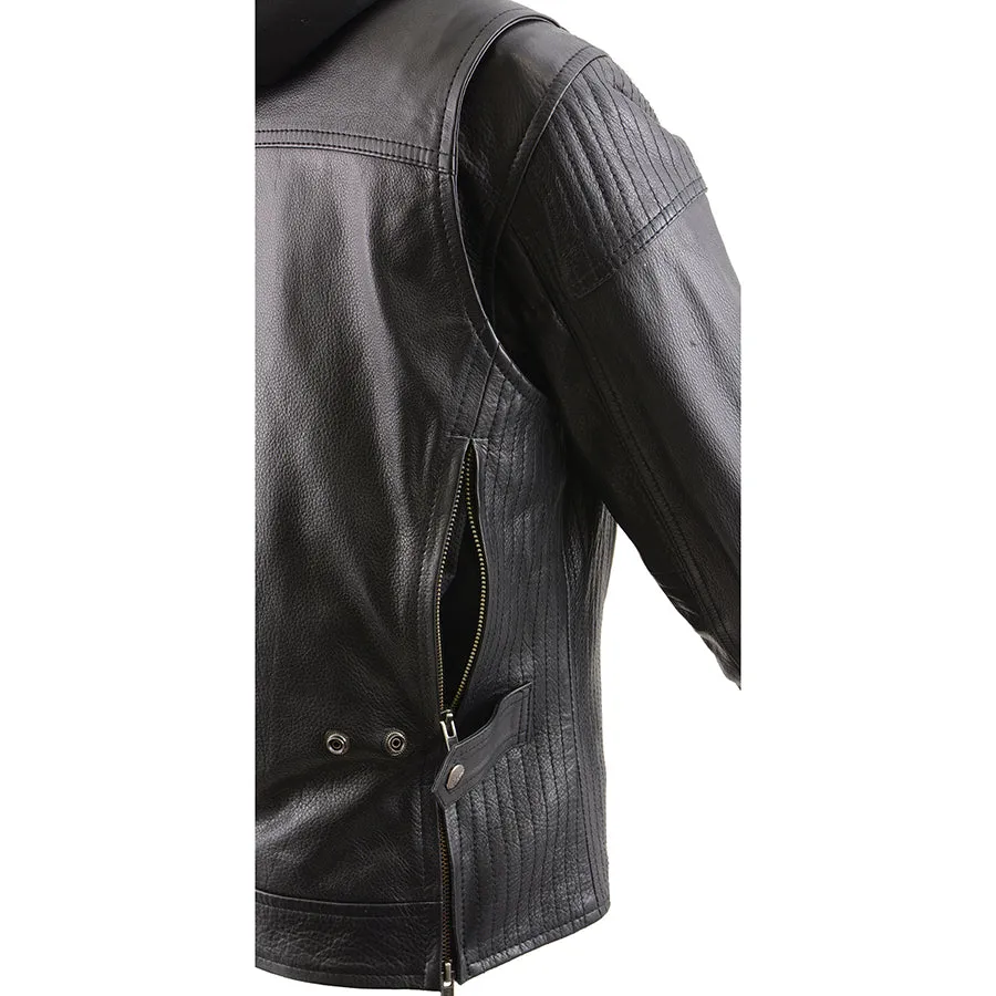 Women’s Black Vented Racer Jacket w/ Removable Full Hoodie Liner