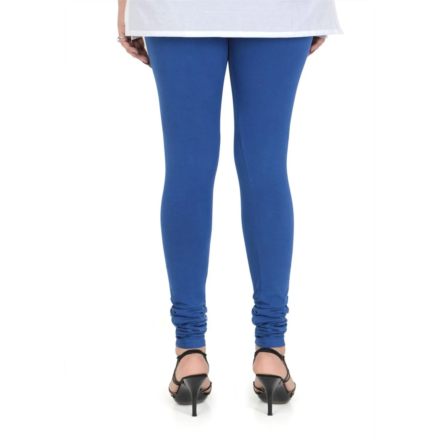 Women's Cotton Churidar leggings (Free Size) - True Blue