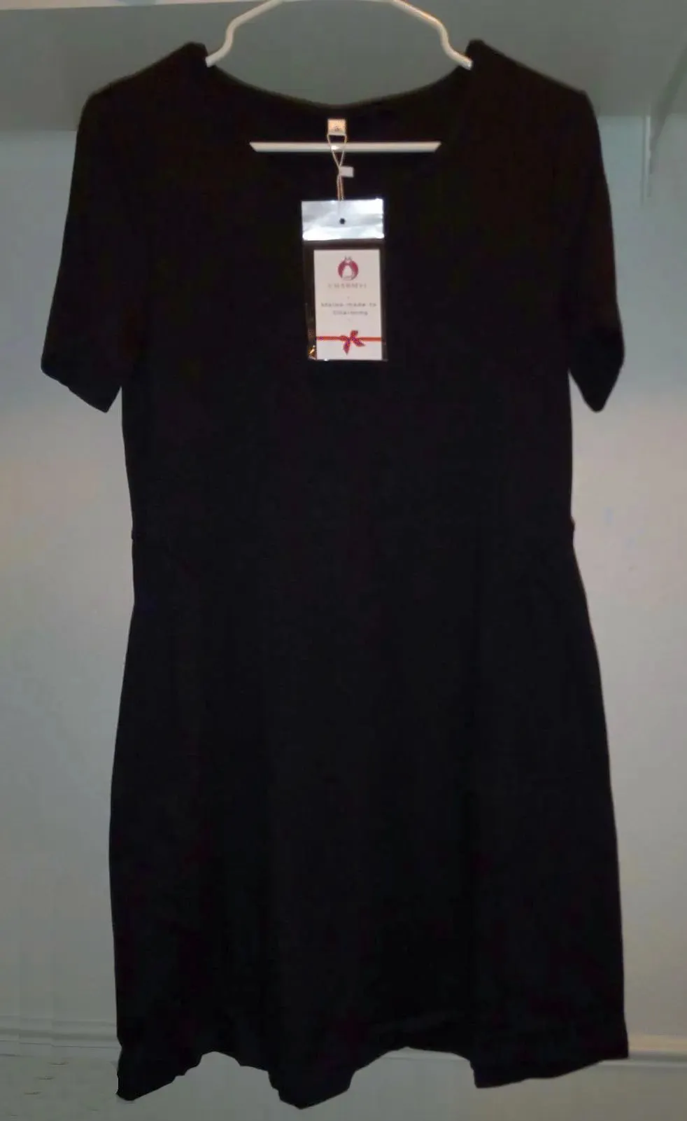 Women's Flowy Black T-Shirt Dress